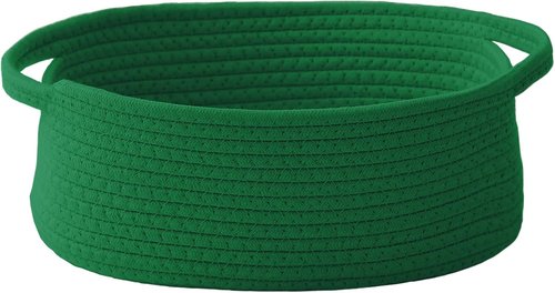 JMvicyroam Woven Basket - Small Rope Storage Bin with Handles for Organizing Shelves & Closets | Green