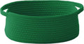JMvicyroam Woven Basket - Small Rope Storage Bin with Handles for Organizing Shelves & Closets | Green
