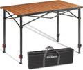 Nature Join Portable Camping Table - Adjustable Height, Foldable Aluminum Design for 2-6 People, 220 Lbs Capacity