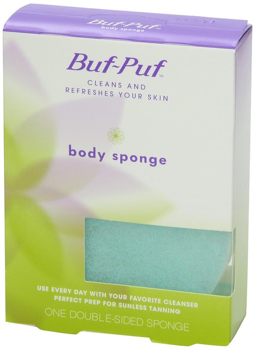Buf-Puf Body Sponge, Bath Sponge, Dermatologist Developed, Cleanses Skin of Dirt, and Excess Oil, Reusable, Exfoliating, 4 Count