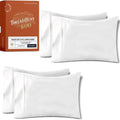 TEXAS LINEN CO. 100% Egyptian Cotton Queen Size Pillow Cases Set of 4 - Luxury 600 Thread Count Queen/Standard Pillowcases (2 Pair, White), Soft, Cooling & Breathable, Sateen Weave Pillow Covers