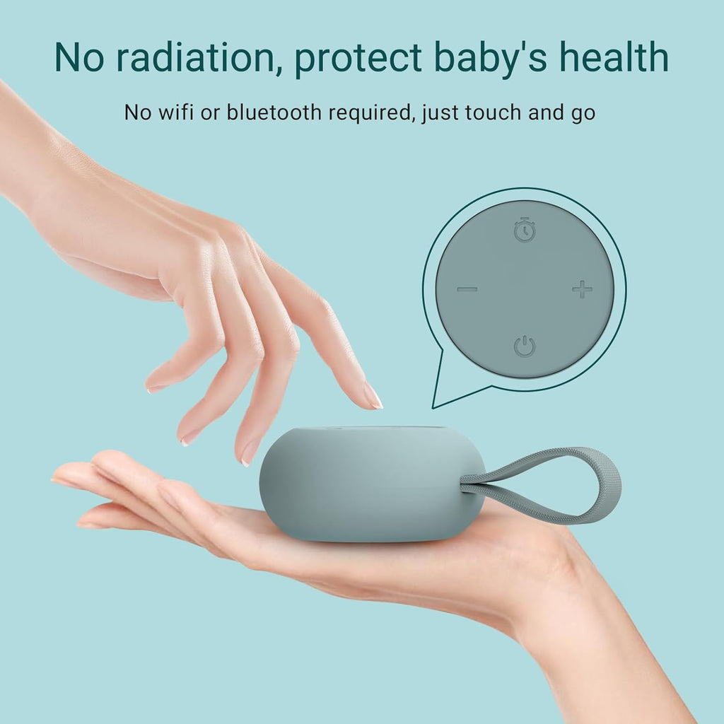 Skiennix Portable Baby Sound Machine - 12 Soothing Sounds & Timer Function | 15-Hour Battery Life, Slate Color