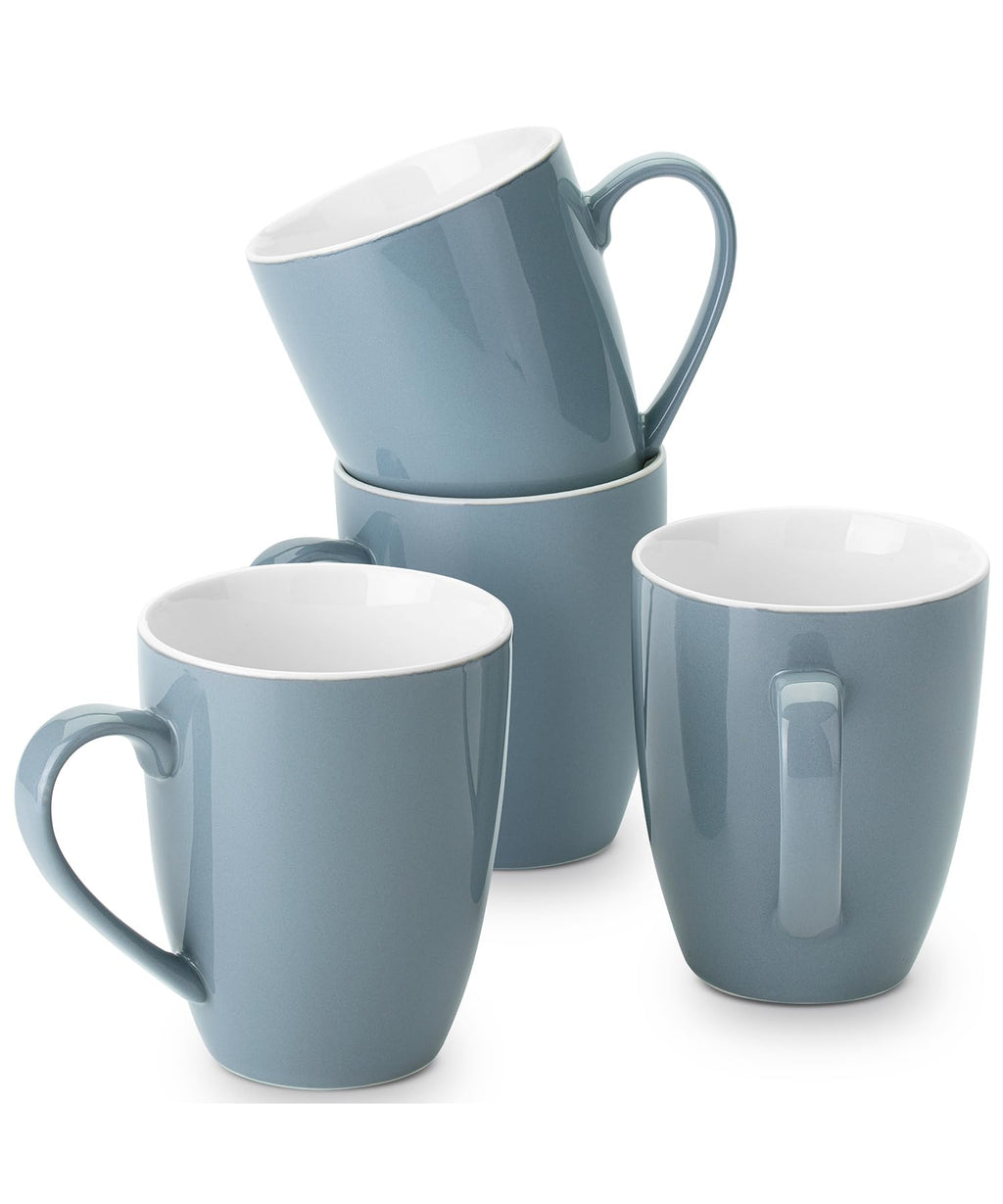 BTaT- Porcelain Coffee Mugs Set, 16 Ounces, 4 Pack, Gray Ceramic Coffee Mugs with Handle, Restaurant Cups for Mocha, Tea, Cappuccino, Cocoa, Cereal, Mug Gift Set, Dishwasher Safe