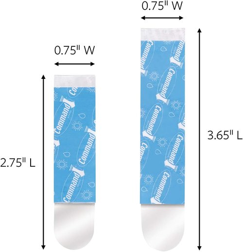 Command Outdoor Mounting Strips - 4 Medium & 2 Large Clear Strips for Strong Adhesion