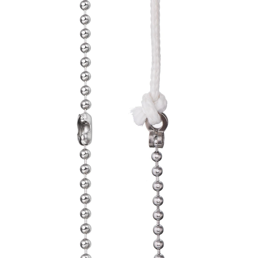 Shappy 2 Pack Steel Beaded Ball Pull String Extension Chain with Connector for Ceiling Fan Light Fixture Light Bulb Switch Chain Extender, 1 Meter Length