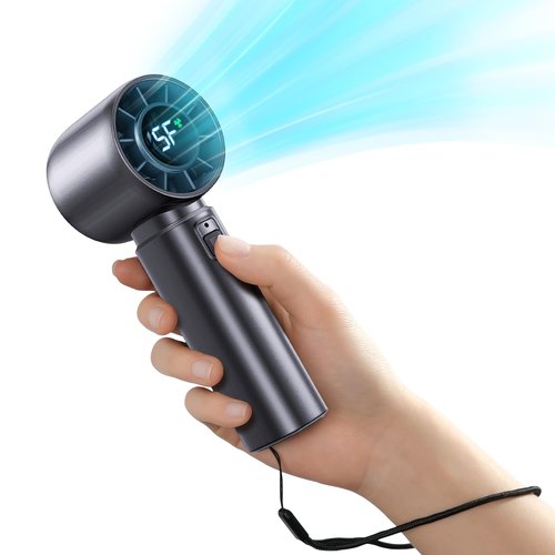 Eastfox Portable Handheld Turbo Fan, Personal Fan Battery 4000mAh Work for 3-16H, USB Rechargeable, 10800 High-Speed Motor, 5-Speeds Mini Hand held Fans for Outdoor, Travel, Home, Office (Black)