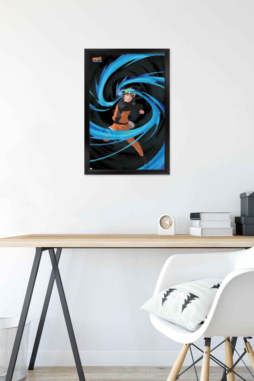 Naruto Shippuden - Naruto Uzumaki Wall Poster, 22.4L" x 14.7W", Black Framed Version