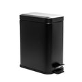 BINO Rectangular Step Trash Can - 1.3 Gallon Stainless Steel with Lid | Matte Black Kitchen & Bathroom Solution