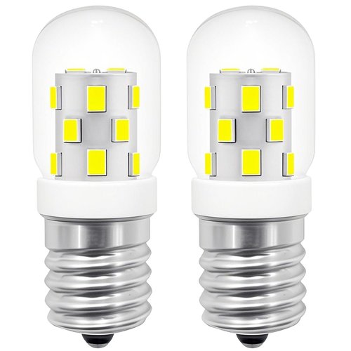 LED Microwave Light Bulbs Under Hood 40W Equivalent - E17 Base for Whirlpool Microwave Light Bulb, 3W 125V T7 Appliance Oven Light Bulbs for Range Hood,400 Lumens, 6000K Daylight, 2 Pack