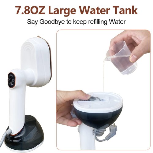Yokgrass 2 in 1 Steamer & Iron,1200W Portable Travel Garment Steamer for Clothes, 7.8OZ Large Tank, Handheld Wrinkle Remover, 25S Fast Heat-up, Quick Wrinkle Remover, Compact Size for Travel