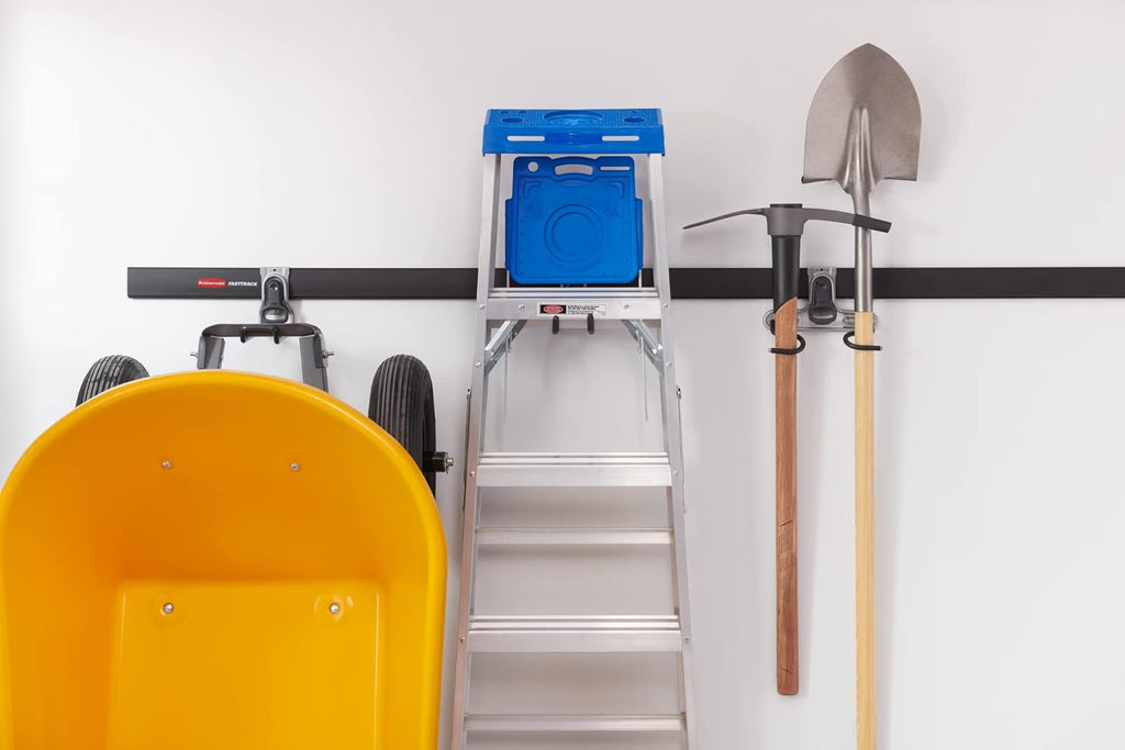Rubbermaid FastTrack 2-Handle Hook - Space-Saving Garage Storage Solution | Metallic Powder-Coated Steel for Rakes, Brooms, Toys, Ladders