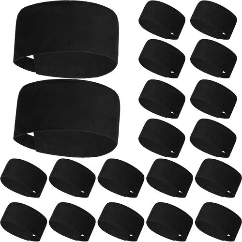 Jeere 20 Pcs Unisex Chef Hat Adjustable Kitchen Cooking Caps Sushi Beanie Breathable Mesh Top Skull Cap for Men Women Adult (Black)