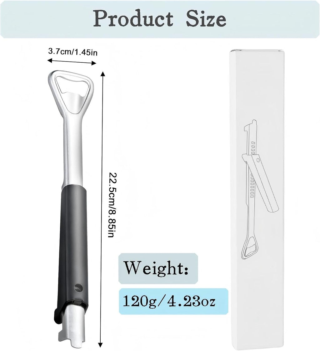 Skiennix Stainless Steel Jar Opener - Ergonomic Long Handle for Seniors & Arthritis Relief