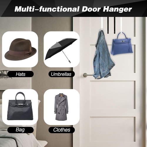 4 Pack Wreath Door Hanger, 15 Inch Wreath Hangers for Front Door White Over the Door Hooks Holder Metal Wreath Hook Back Door Garland Hanger for Halloween Thanksgiving Fall Christmas Wreath Decor