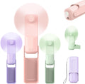 VanSmaGo Portable Handheld Fan - 3-in-1 USB-C Rechargeable Mini Fan with 10-Hour Battery Life | Purple, Pink & Green