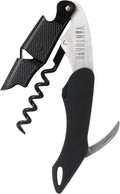 Vintorio Professional Waiters Corkscrew - Wine Key with Ergonomic Rubber Grip, Beer Bottle Opener and Foil Cutter (1 Pack)