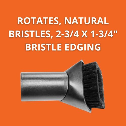 Fein Rotating Dusting Brush for Superior Debris Removal - Efficient Cleaning Attachment for Turbo Wet/Dry Dust Extractors, Natural Bristles, 2-3/4" x 1-3/4" Bristle Edging - 31345076010