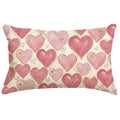 RABUSOFA Valentines Pillow Covers 12x20 Inch,Pink Hearts Golden Decorative Wedding Outdoor Lumbar Cushion Case Decoration for Home Sofa Couch(Pink, 20" x 12" (Pack of 1))