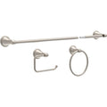 Delta Faucet Becker 3-Piece Bathroom Set, SpotShield Brushed Nickel, 18"/24" Towel Rack, Toilet Paper Holder, Ring BCK63-DN