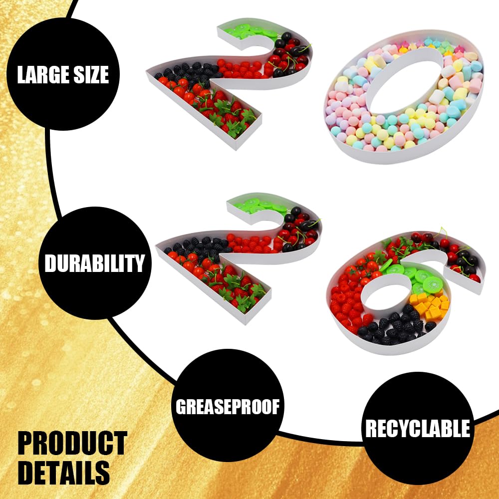 15" Fillable Cardboard Number Charcuterie Board Tray Paper Mache Sweet Cupcake Birthday Box (2026)
