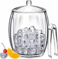 Amazing Abby - Icelyn - 3-Quart Plastic Double-Wall Ice Bucket with Lid and Tong, Insulated Bucket for Indoors and Outdoors, Good for Kitchen, Bar, and Restaurant, Perfect for Home and Commercial Use