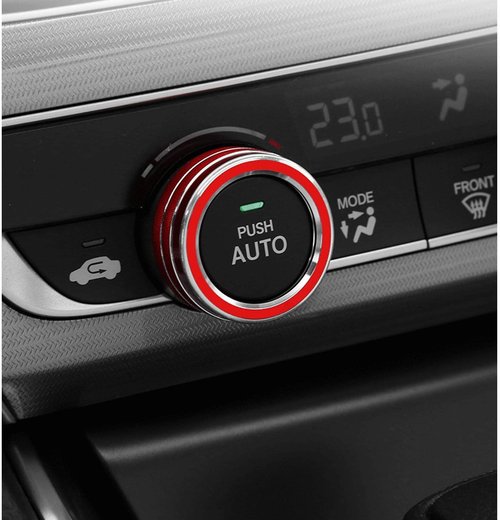 TLIFORT Centre Console Air Conditioning Switch Knob Sound Volume Button Ring for 10th Gen Honda Accord Sedan Sport EX EX-L LX 2018 2019 2020 2021 2022, Aluminum Red, 5pcs