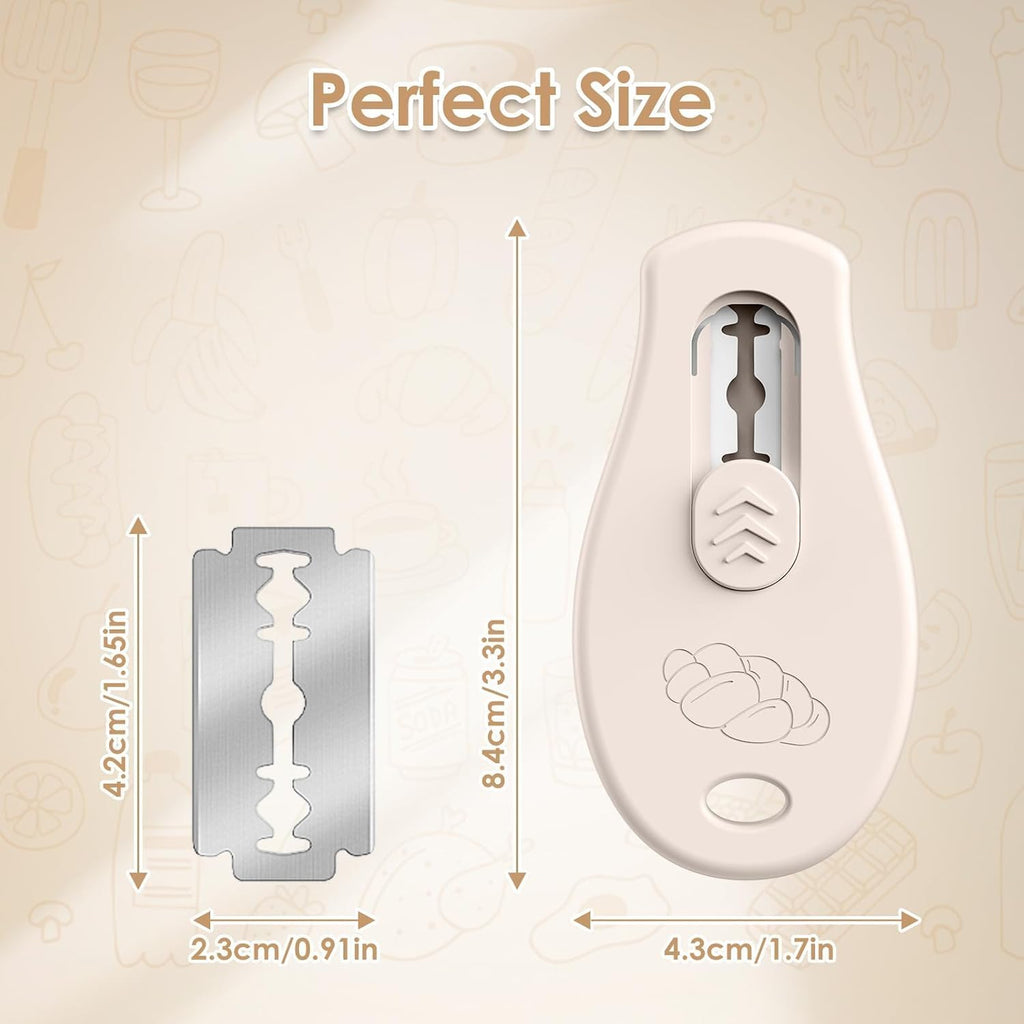 Skiennix Bread Lame - Sourdough Scoring Tool with Extractable Magnetic Design | Includes 5 Razor Blades - Beige