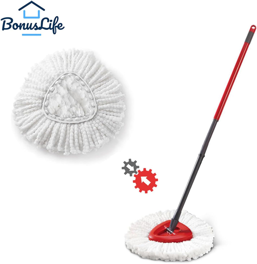 O-Cedar Mop Heads | Microfiber Replacement Refills for Easy Wring Spin System | 6-Pack White