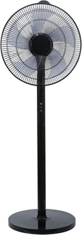 Simple Deluxe 16-Inch Stand Fan - Height Adjustable Pedestal Fan with Remote Control | 90-Degree Oscillation, Black