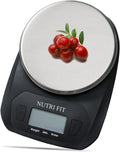 NUTRI FIT Digital Food Scale - Accurate Weight Measurement in Grams & OZ | Stainless Steel, Black