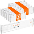 Lifewit Drawer Dividers - Expandable 12 Pack for Clothes | Adjustable Organizers 27-42cm/10.5-16.5" White