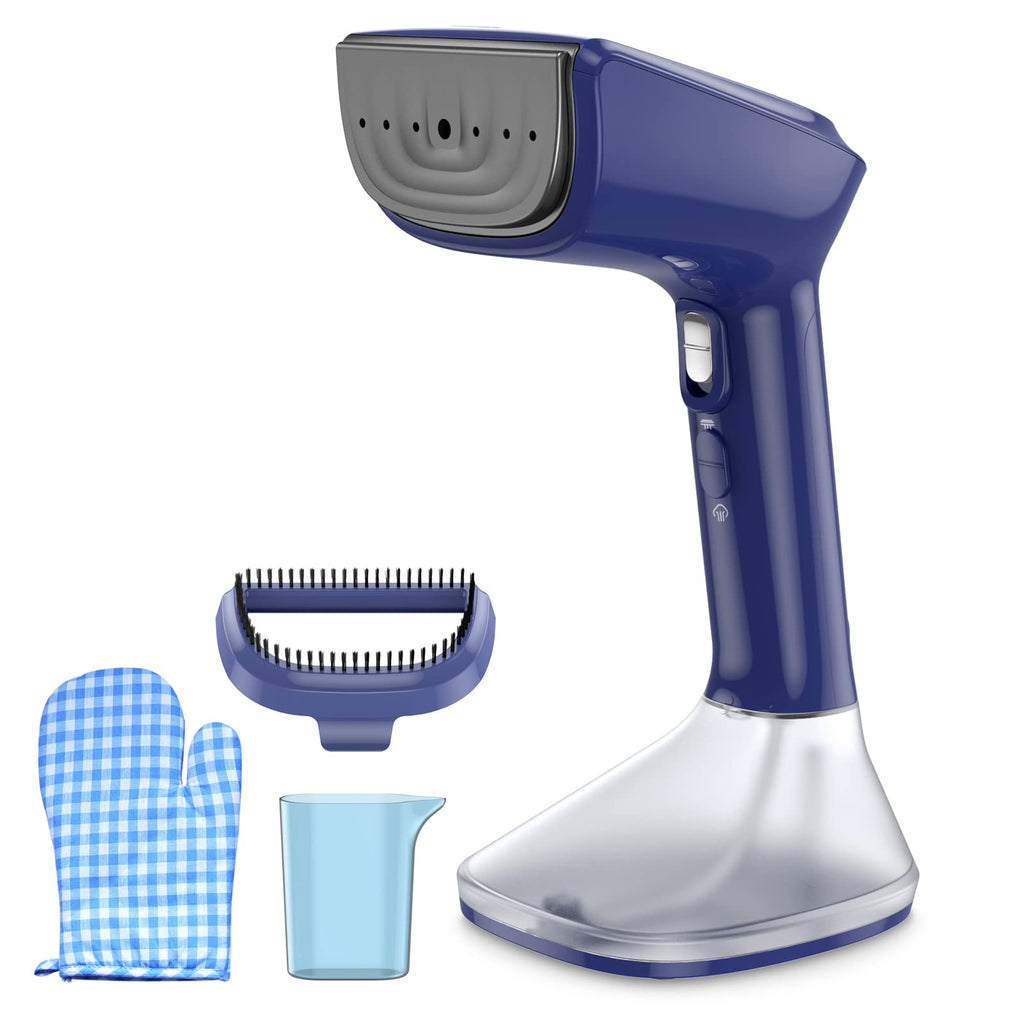 Steamer for Clothes -1800W with Wet/Dry Ironing Modes, 20-Second Heat-up, Detachable Water Tank, Heat-Resistant Gloves for Wrinkle Removal. Suitable for 120V Countries. Color: Black