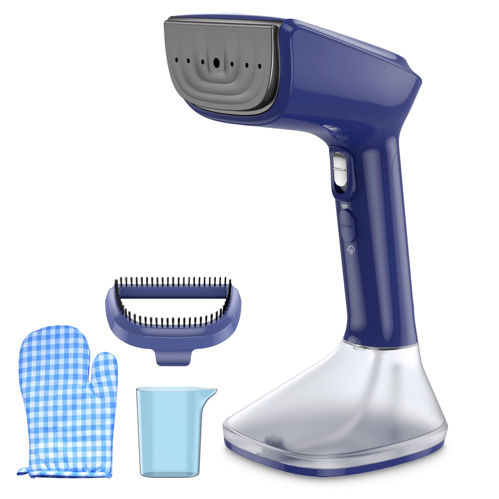 Steamer for Clothes -1800W with Wet/Dry Ironing Modes, 20-Second Heat-up, Detachable Water Tank, Heat-Resistant Gloves for Wrinkle Removal. Suitable for 120V Countries. Color: Black