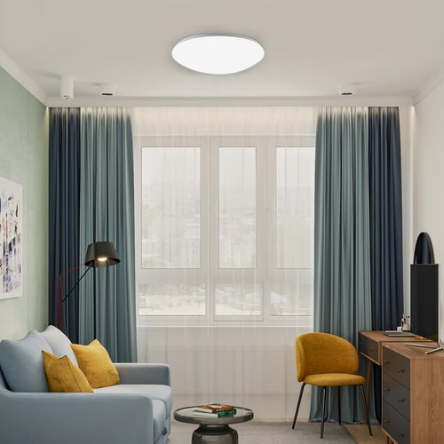 TEHAUX Plastic Ceiling Light Cover Round Lampshade for Bedroom Install Recessed Ceiling Lamp Shade Soft Light Filter Fixture Replacement Space Saving Lamp Cover for Home