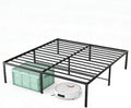 Sweetcrispy 18-Inch Platform Bed Frame - Heavy Duty Metal Foundation with Noise-Free Steel Slats | Underbed Storage, No Box Spring Needed