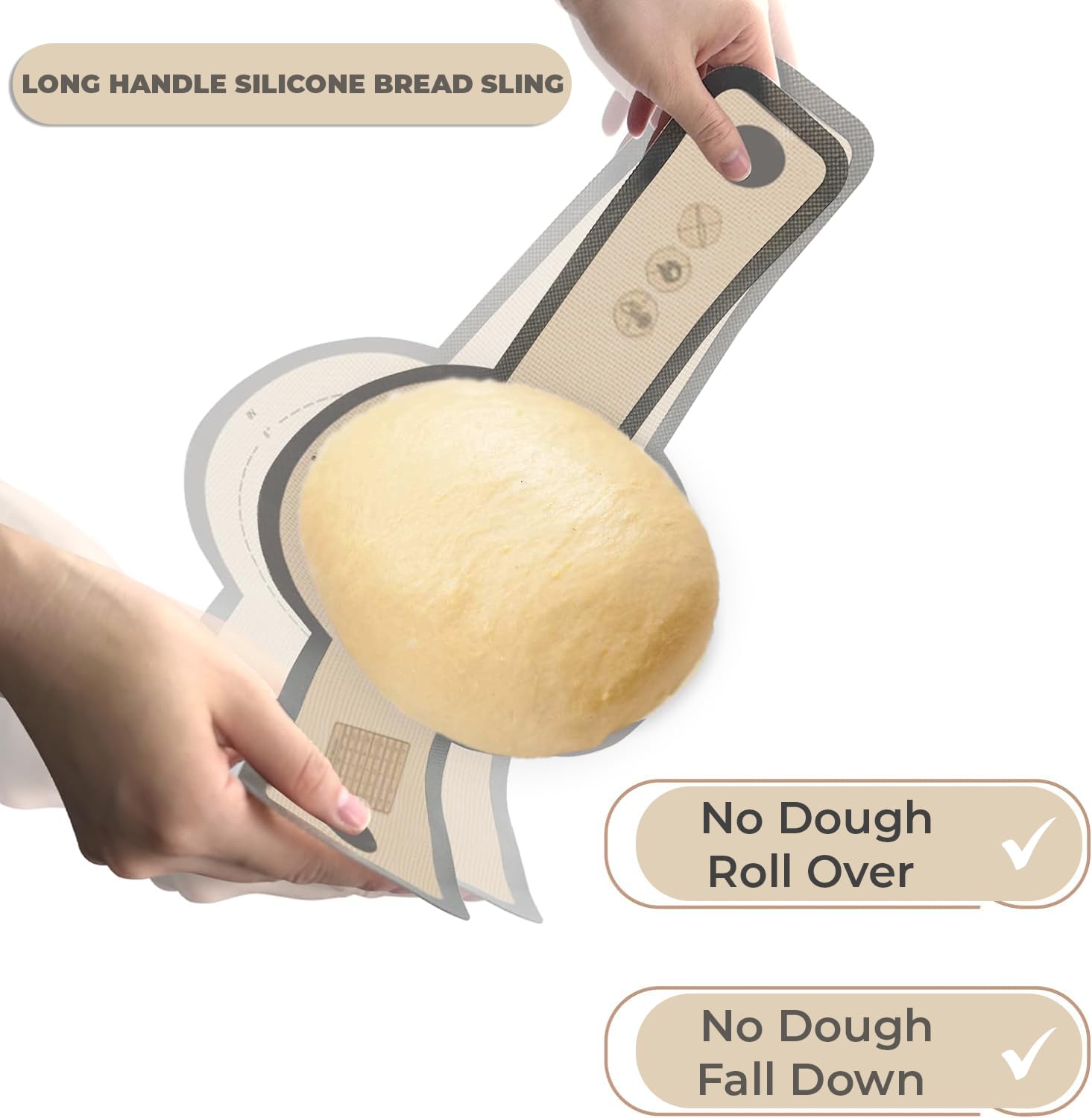 Silicone Bread Sling For Dutch Oven,Reusable Baking Mat,Sourdough Bread Baking Supplies,Non Stick & Easy to Clean Sheet Liner,Silicon Long Handle With Scraper For Sourdough,Oiling Brush,Pack of 5