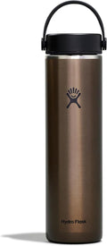 Hydro Flask 24 Oz Hiking Water Bottle - Lightweight Trail Series with Wide Flex Cap in Obsidian