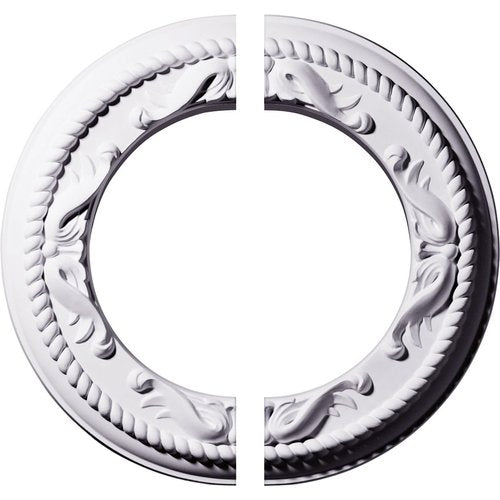 Ekena Millwork CM12ME2 12 1/4"OD x 7 1/2"ID x 7/8"P Roped Medway Ceiling Medallion, Fits Canopies up to 7-1/2", 2 Piece