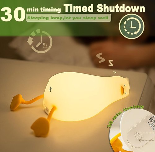 DREAMING MY DREAM Cute Duck Night Light - Rechargeable LED Lamp with 3-Level Dimming | Fun Nursery Gift