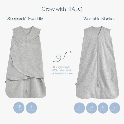 HALO Sleepsack Swaddle - 100% Cotton 3-Way Adjustable Wearable Blanket | Campsite, Newborn 0-3 Months