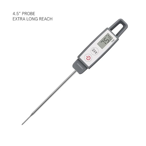 Lavatools PT09 Digital Thermometer - Super-Quick Commercial Grade for Cooking, Meat & Candy | 4.5" Probe, Splash Proof, °C/°F Toggle