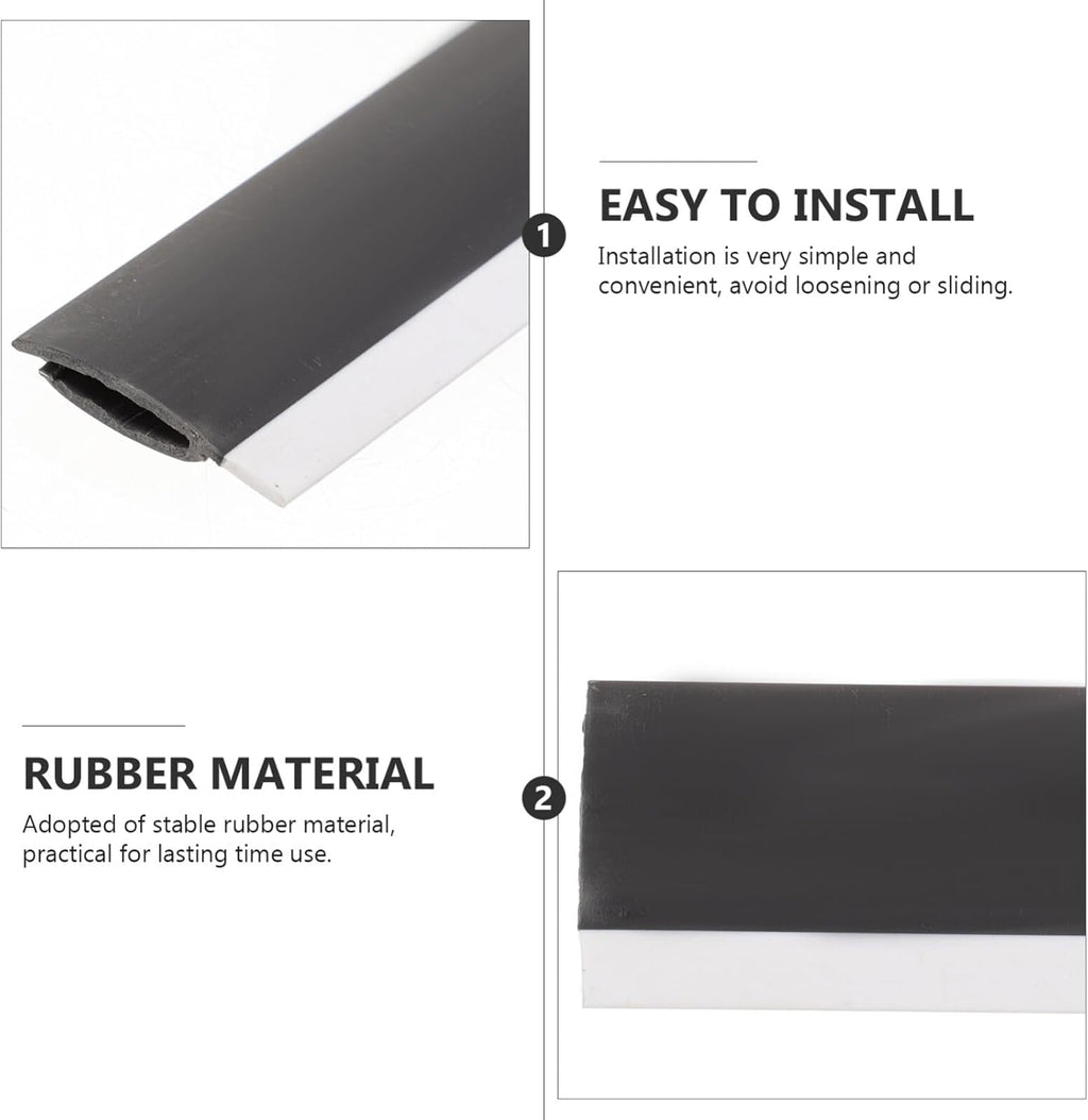 Skiennix 4Pcs Dustpan Rubber Lip Replacement Strips - Easy Installation for Efficient Cleaning | Soft Black