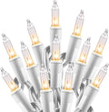 Minetom Clear Christmas Lights Set - 100 Count Mini String Lights for Indoor Decor | 20 Feet White Wire