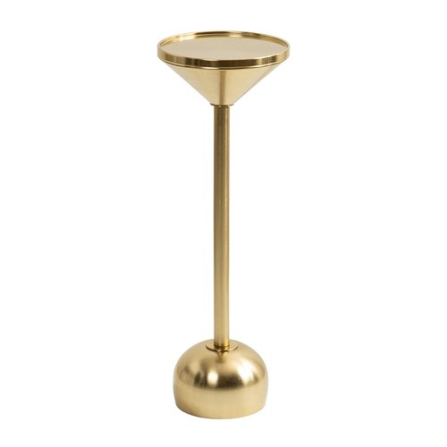 Kate and Laurel Frisk Modern Round Drink Table; 8 x 8 x 23; Gold; Metal Martini Table with Pedestal Table Design for Use as Small Indoor Plant Stand