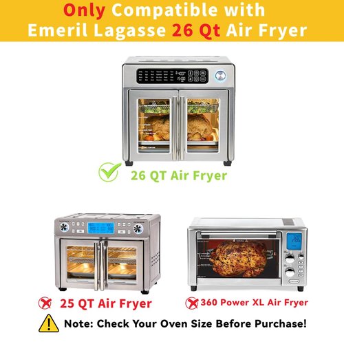 Crumb Tray Replacement Compatible with Emeril Lagasse 26 Qt Extra Large French Door Air Fryer, Crumb Tray with 4 Pcs Oven Liners Accessories for Emeril Lagasse 26 Qt Air Fryer