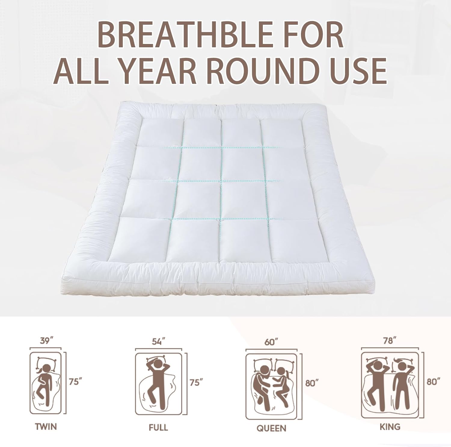 WhatsBedding 5-Inch Memory Foam Mattress Topper - Queen Size for Back Pain Relief | Soft & Breathable Support