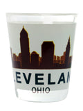 Cleveland Ohio Sunset Skyline Shot Glass