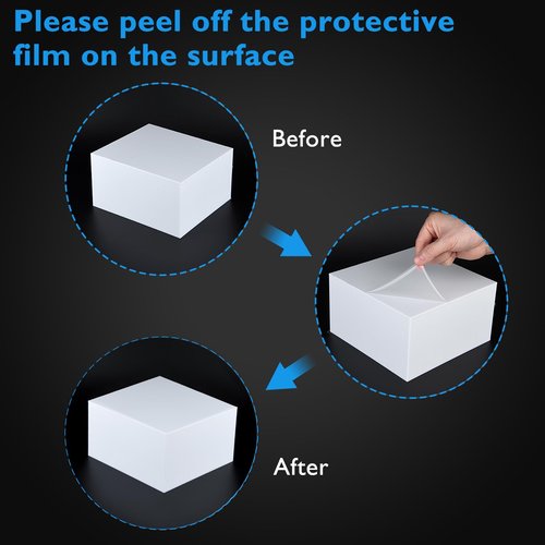 Bouiexye 6Pcs White Buffet Risers Acrylic Boxes Display Risers Food Risers for Buffet Table Display Riser for Platter Parties Weddings Catering Dessert Collectibles Figures Show ( 6''x7''x8'')