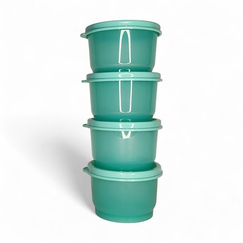 Tupperware Snack Cup Set of 4 Mint Green with Matching Seals (4 ounces each)