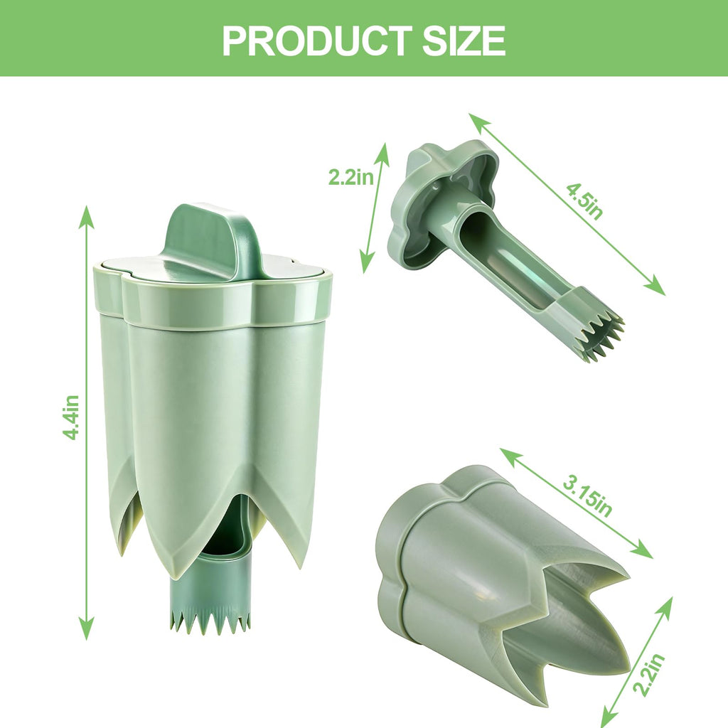 Pepper Corer,Chili Seed Remover Tool,Durable ABS Kitchen Gadget for Bell & Chili Peppers, 2-in-1 Design, Easy Twist Use, Ideal for Home Cooking, Camping(Green)